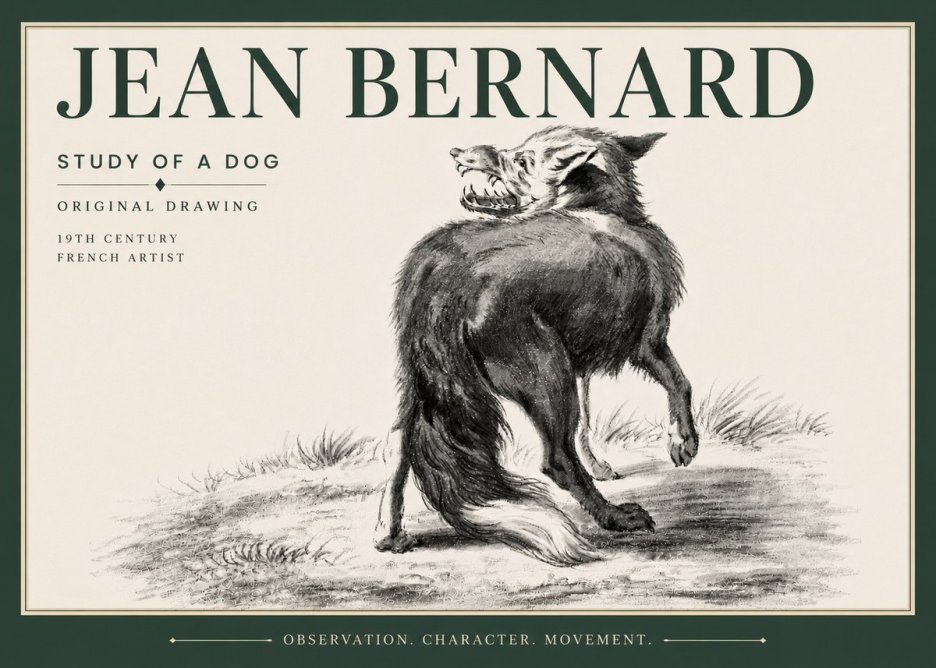 Jean Bernard Study of a Dog II No6 - Póster