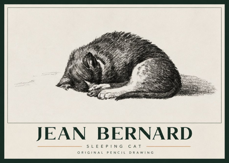 Jean Bernard Sleeping Cat III No3 - Póster