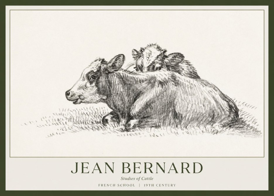 Jean Bernard Study of Cows No2 - Póster
