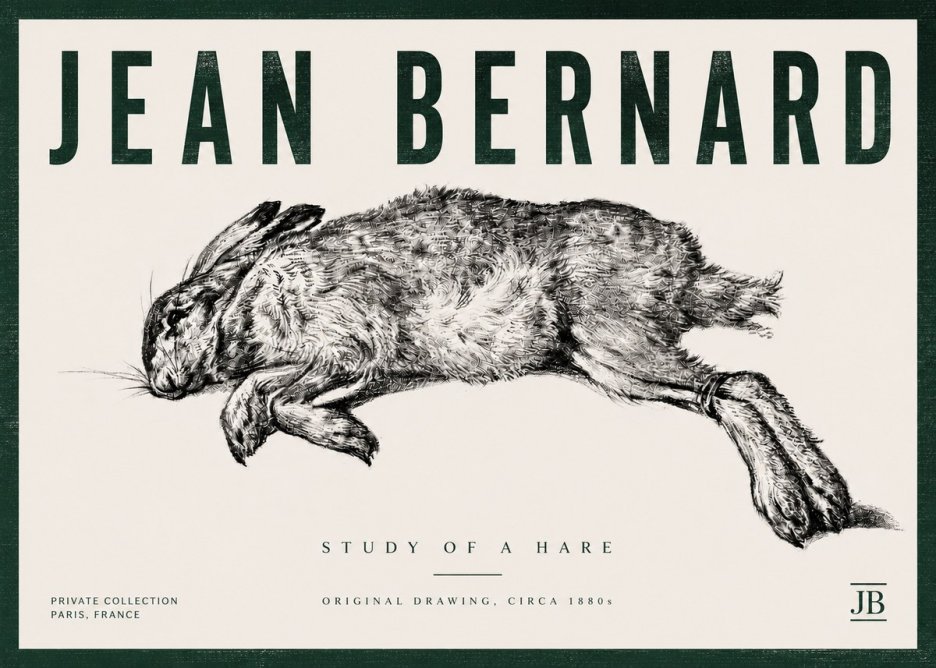 Jean Bernard Study of a Rabbit No6 - Póster
