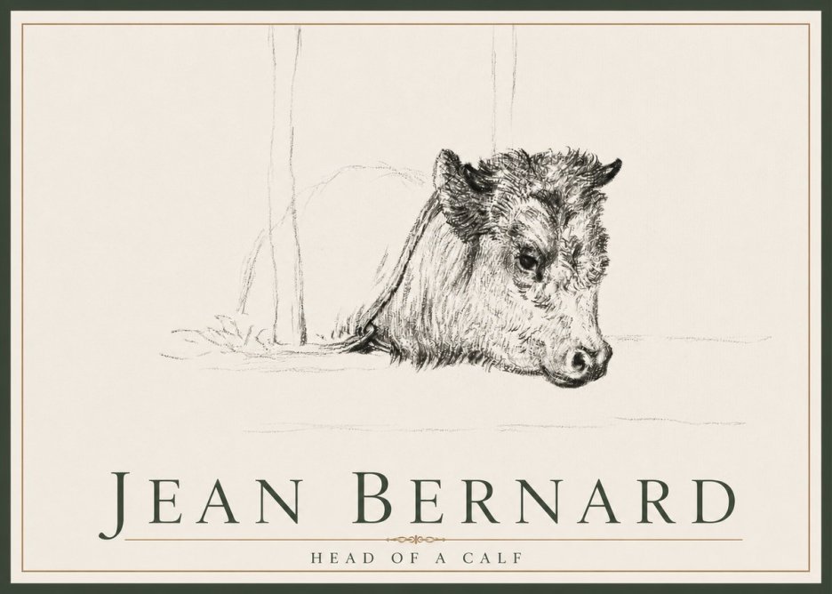 Jean Bernard Study of a Calf I No4 - Póster