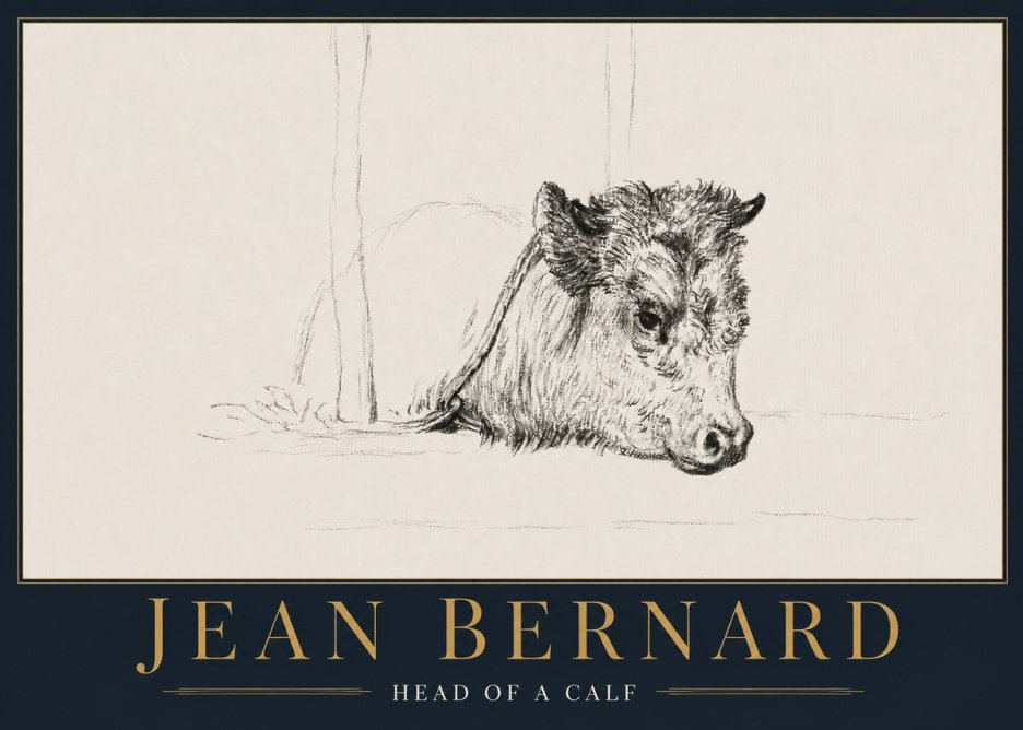 Jean Bernard Study of a Calf I No5 - Póster