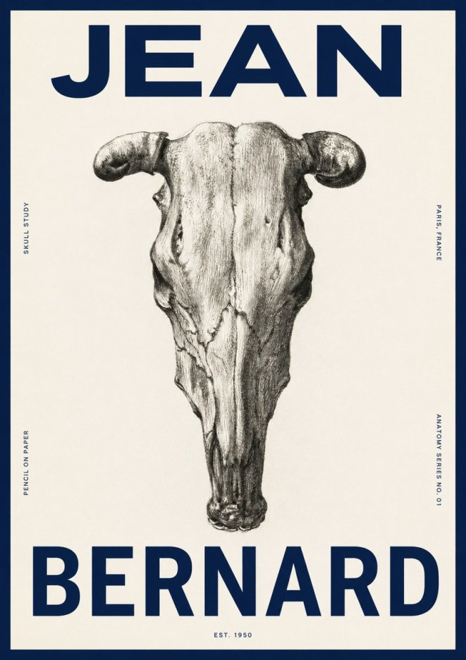 Jean Bernard Skull Study No4 - Póster