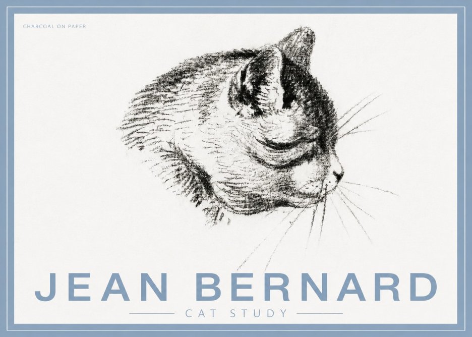 Jean Bernard Cat Study IV No5 - Póster