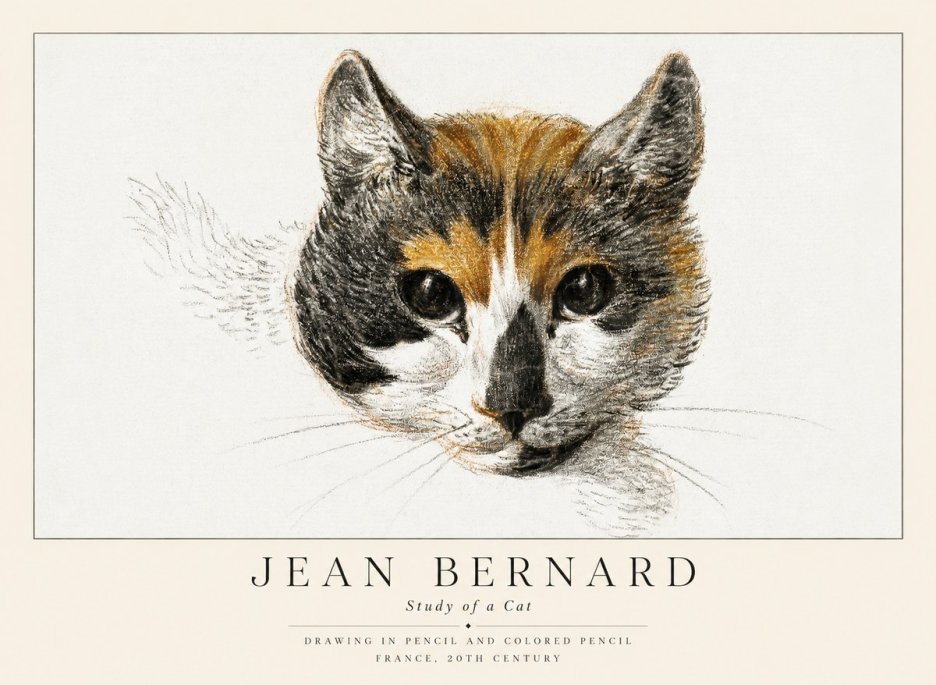 Jean Bernard Study of a Cat II No1 - Póster