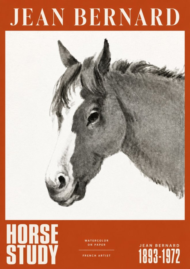 Jean Bernard Horse Study I No2 - Póster