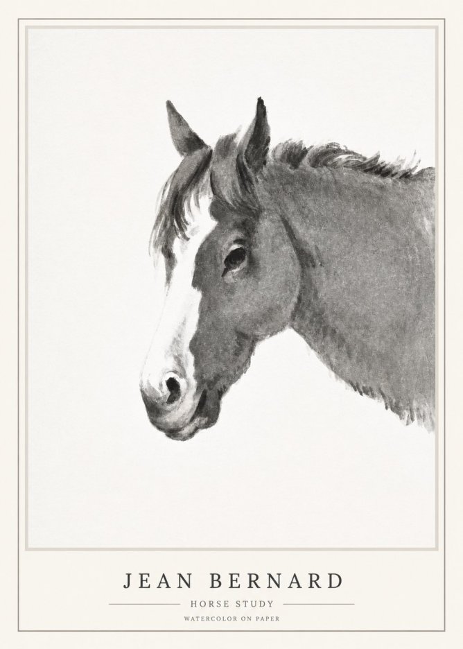 Jean Bernard Horse Study I No3 - Póster