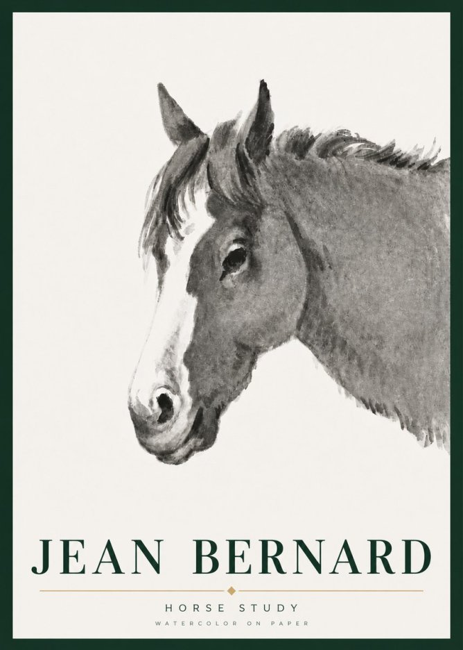 Jean Bernard Horse Study I No5 - Póster