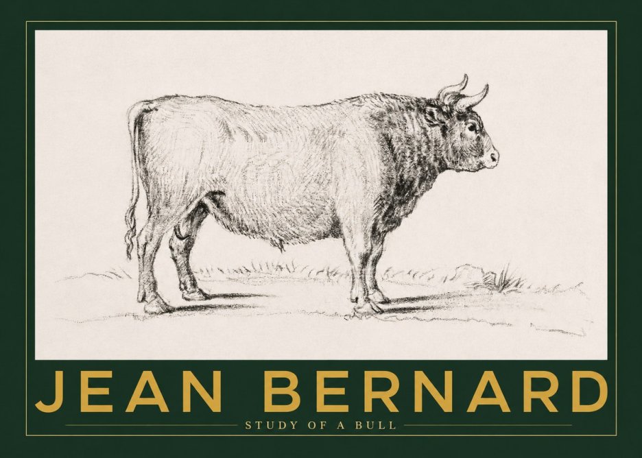 Jean Bernard Study of a Bull I No2 - Póster