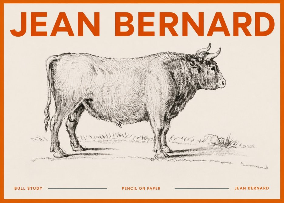 Jean Bernard Study of a Bull I No5 - Póster