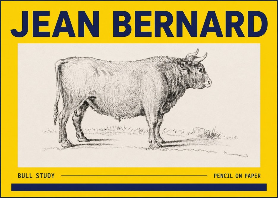 Jean Bernard Study of a Bull I No6 - Póster