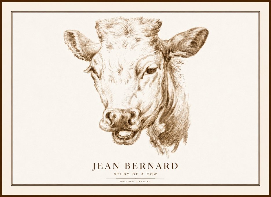 Jean Bernard Study of a Cow IV No1 - Póster