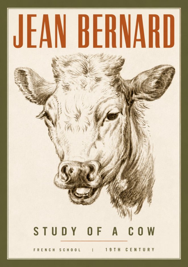 Jean Bernard Study of a Cow IV No4 - Póster