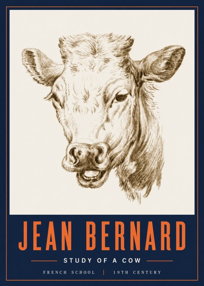 Jean Bernard Study of a Cow IV No6 - Póster