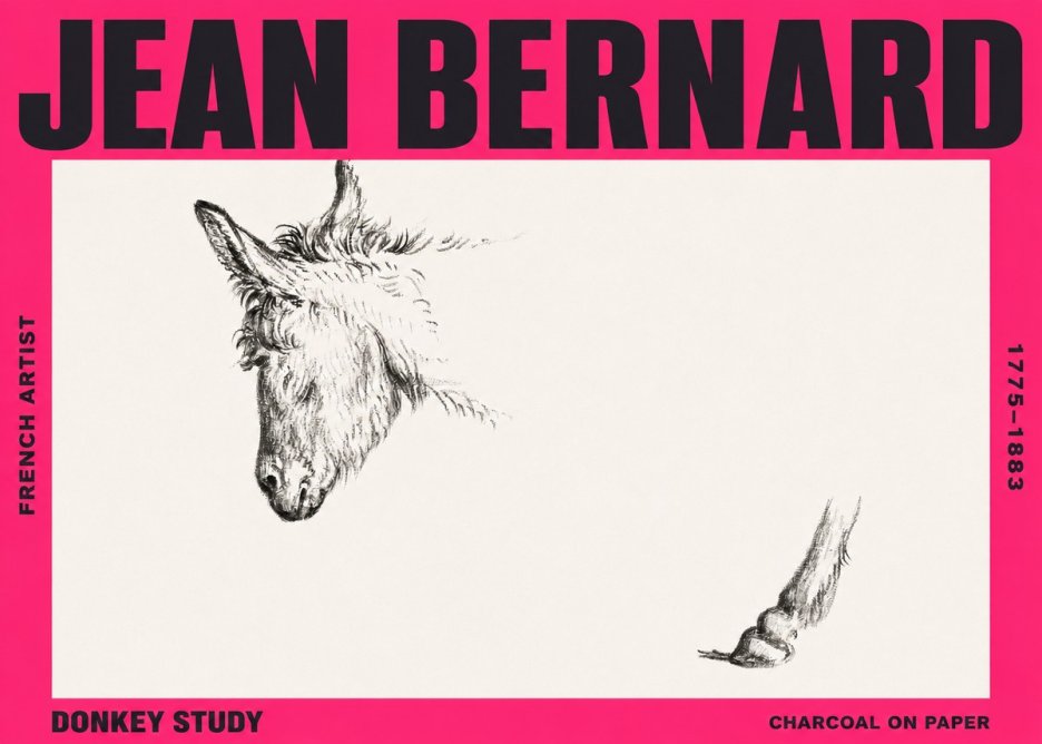Jean Bernard Study of a Donkey II No3 - Póster