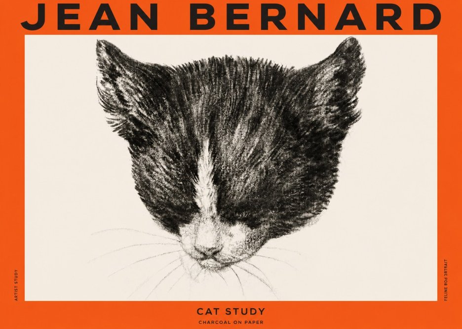 Jean Bernard Cat Study V No2 - Póster