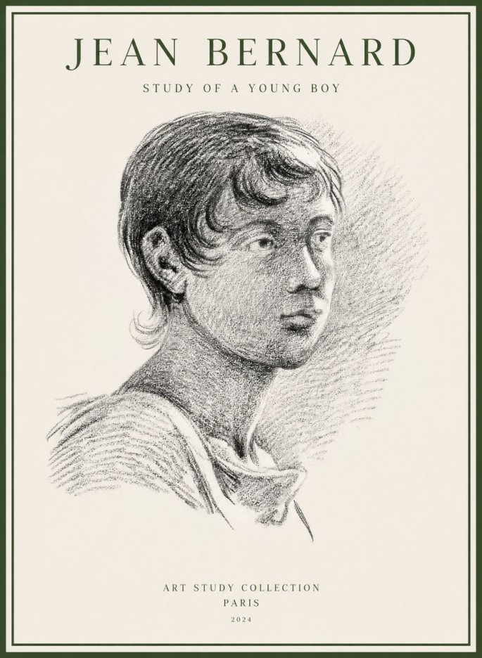 Jean Bernard Study of a Young Boy No1 - Póster