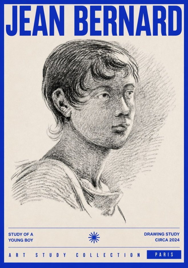 Jean Bernard Study of a Young Boy No2 - Póster