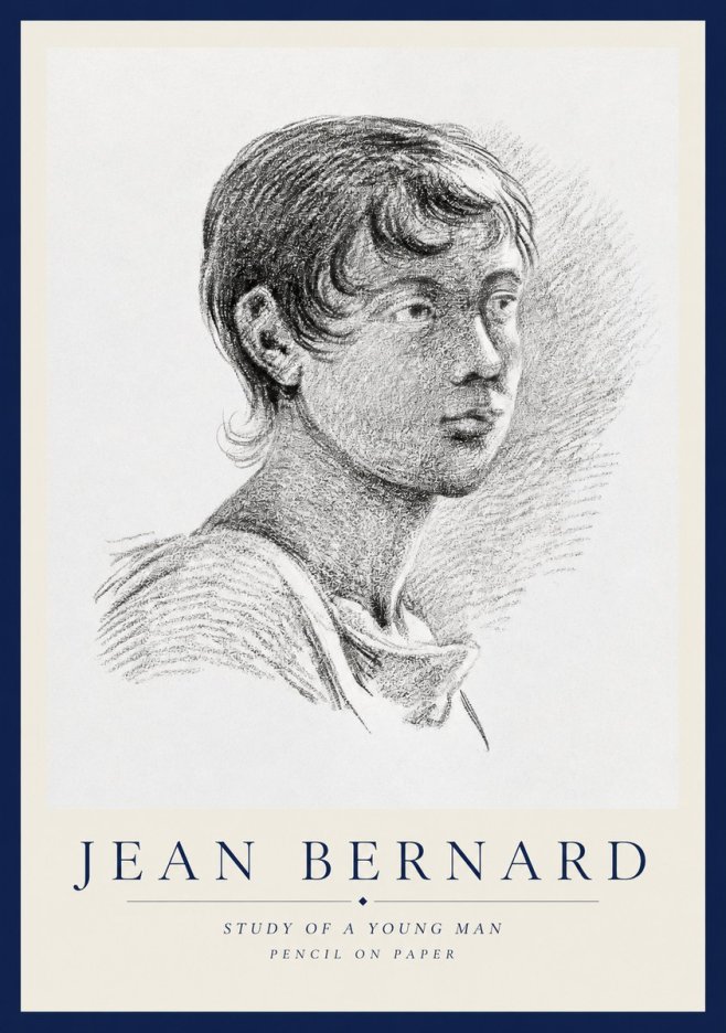 Jean Bernard Study of a Young Boy No3 - Póster