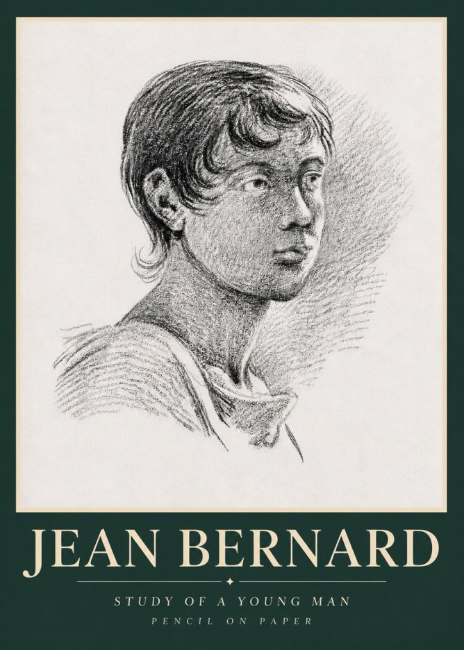 Jean Bernard Study of a Young Boy No5 - Póster