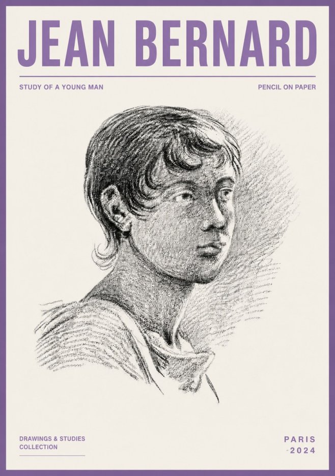 Jean Bernard Study of a Young Boy No6 - Póster