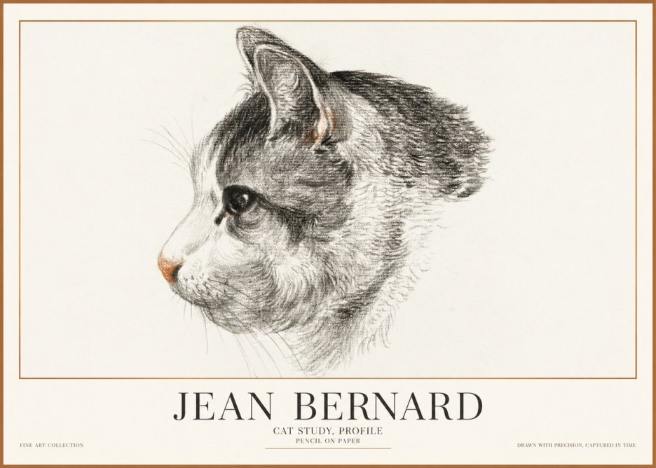 Jean Bernard Cat Study, Profile No1 - Póster
