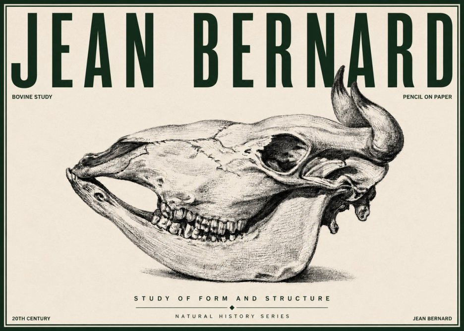 Jean Bernard Bovine Skull Study No4 - Póster