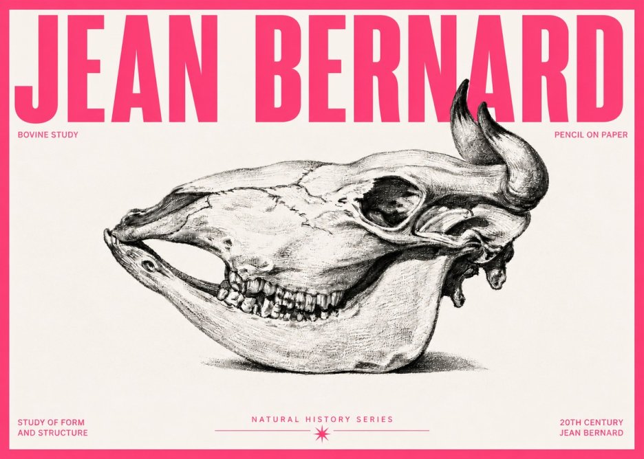 Jean Bernard Bovine Skull Study No5 - Póster