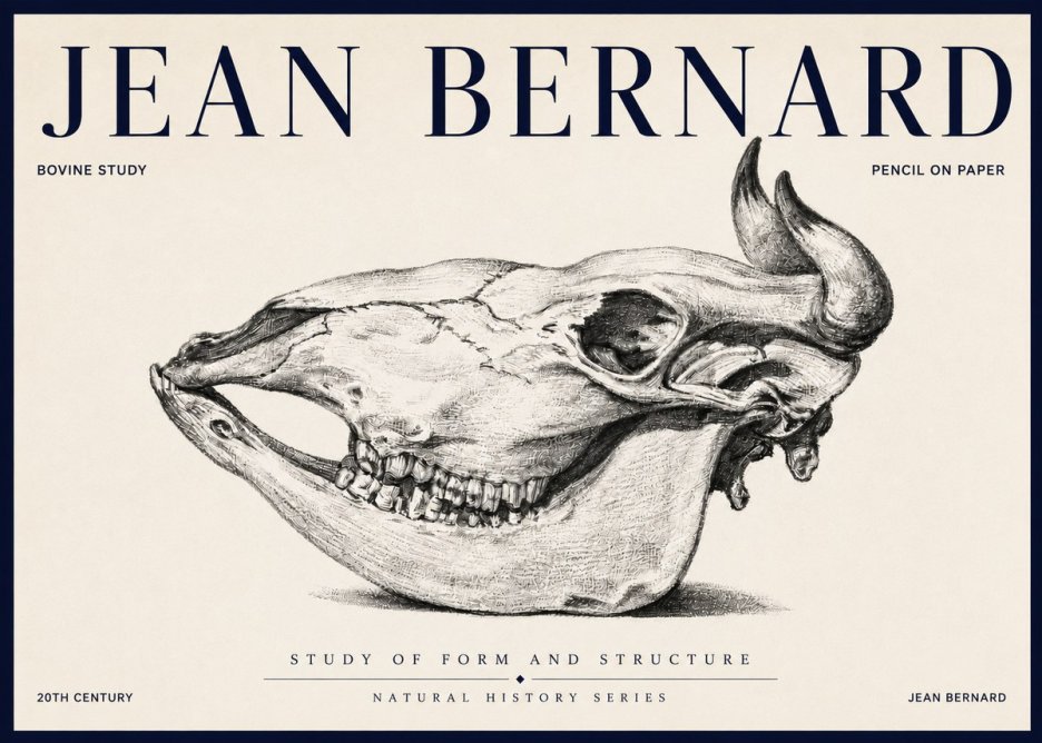 Jean Bernard Bovine Skull Study No6 - Póster