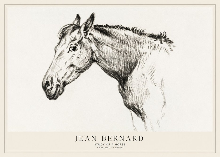Jean Bernard Study of a Horse VI No1 - Póster