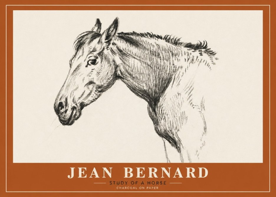 Jean Bernard Study of a Horse VI No2 - Póster