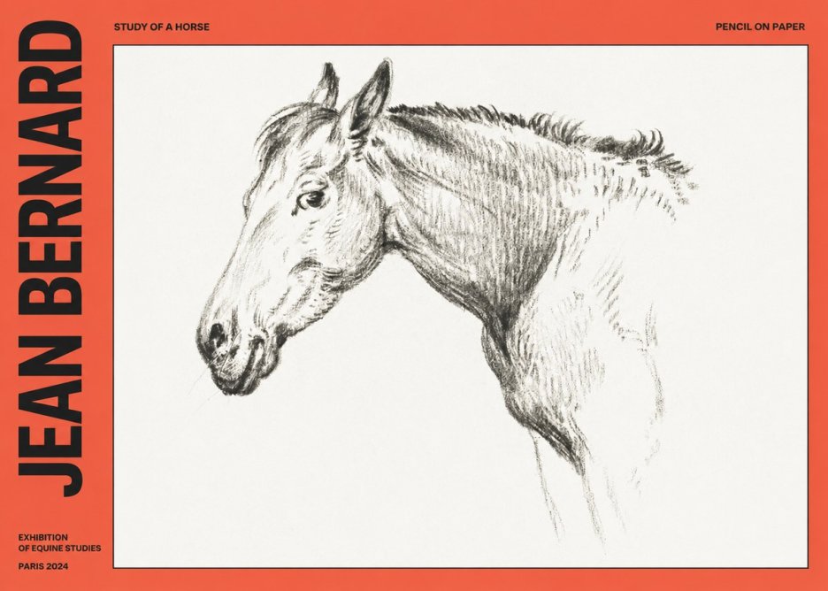 Jean Bernard Study of a Horse VI No5 - Póster