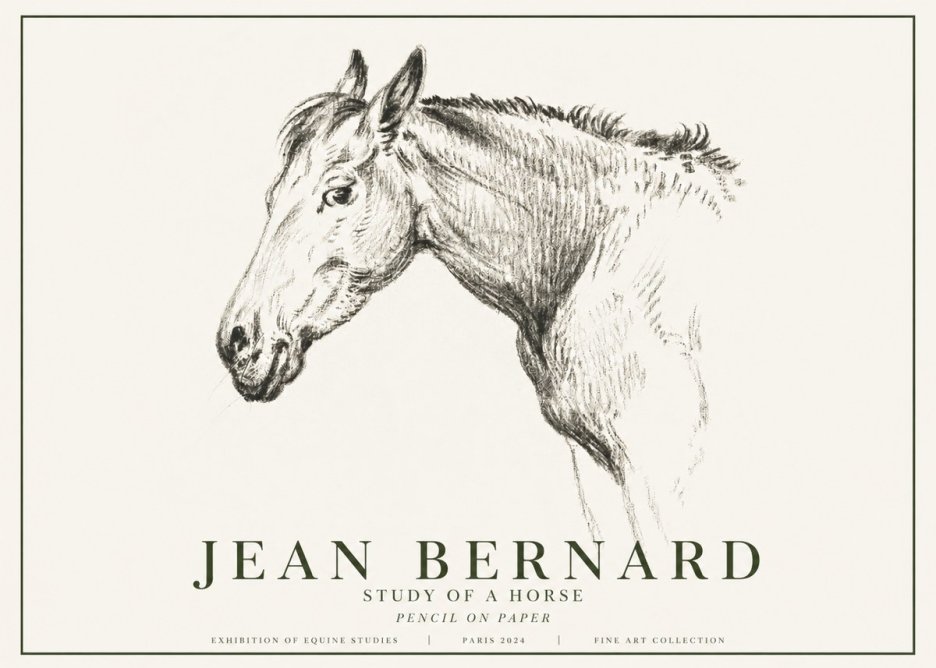 Jean Bernard Study of a Horse VI No6 - Póster