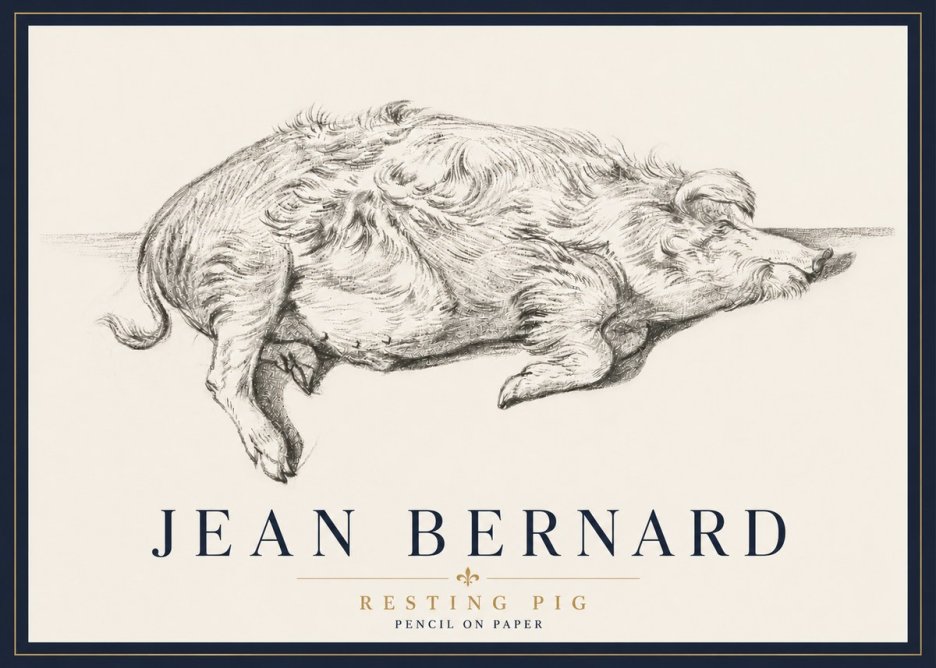 Jean Bernard Study of a Pig I No6 - Póster