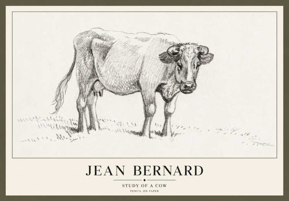 Jean Bernard Study of a Cow V No3 - Póster