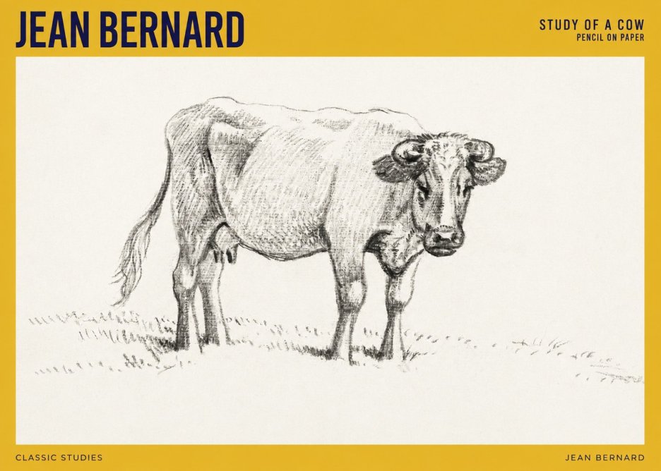 Jean Bernard Study of a Cow V No4 - Póster