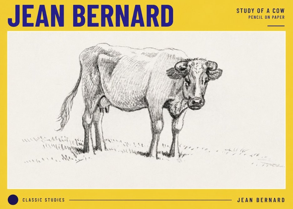 Jean Bernard Study of a Cow V No6 - Póster