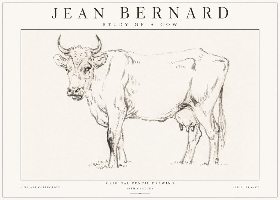 Jean Bernard Study of a Cow VI No1 - Póster