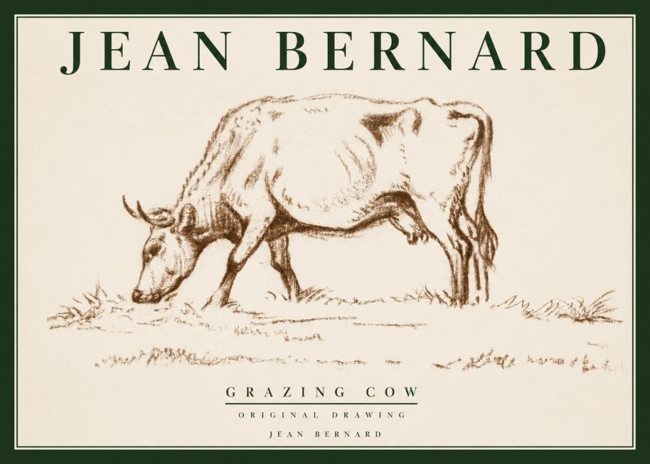 Jean Bernard Grazing Cow II No3 - Póster