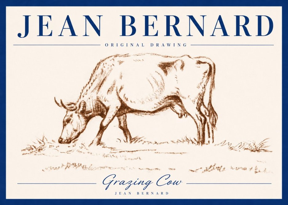 Jean Bernard Grazing Cow II No4 - Póster