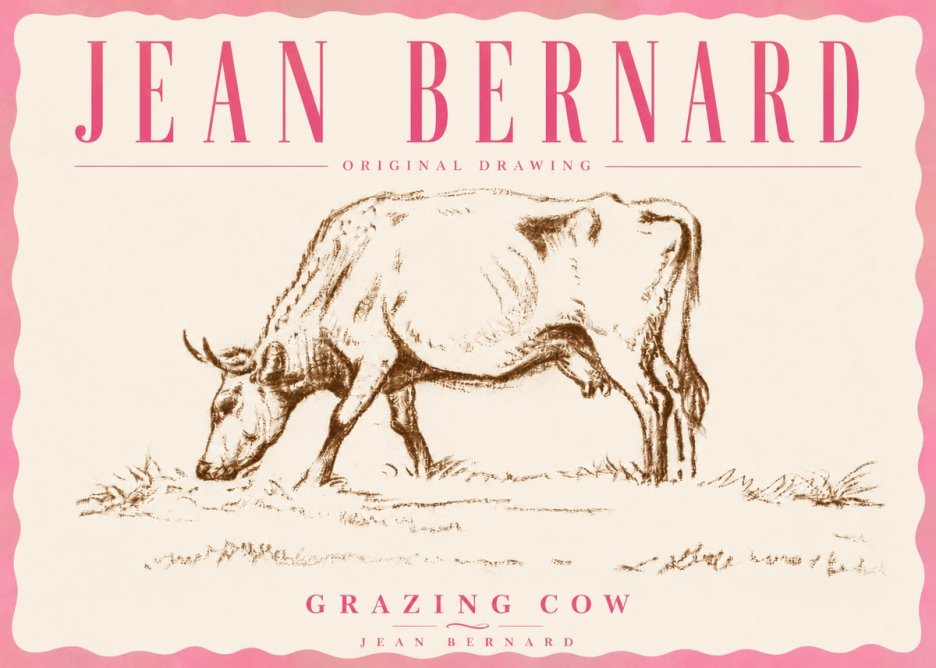 Jean Bernard Grazing Cow II No6 - Póster