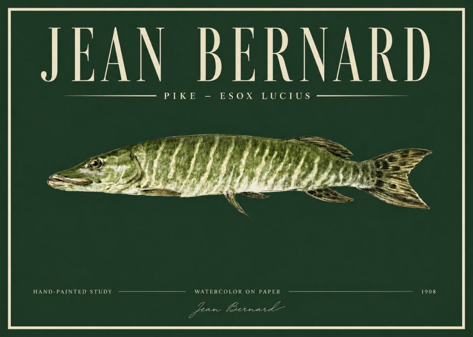 Jean Bernard Northern Pike No4 - Póster