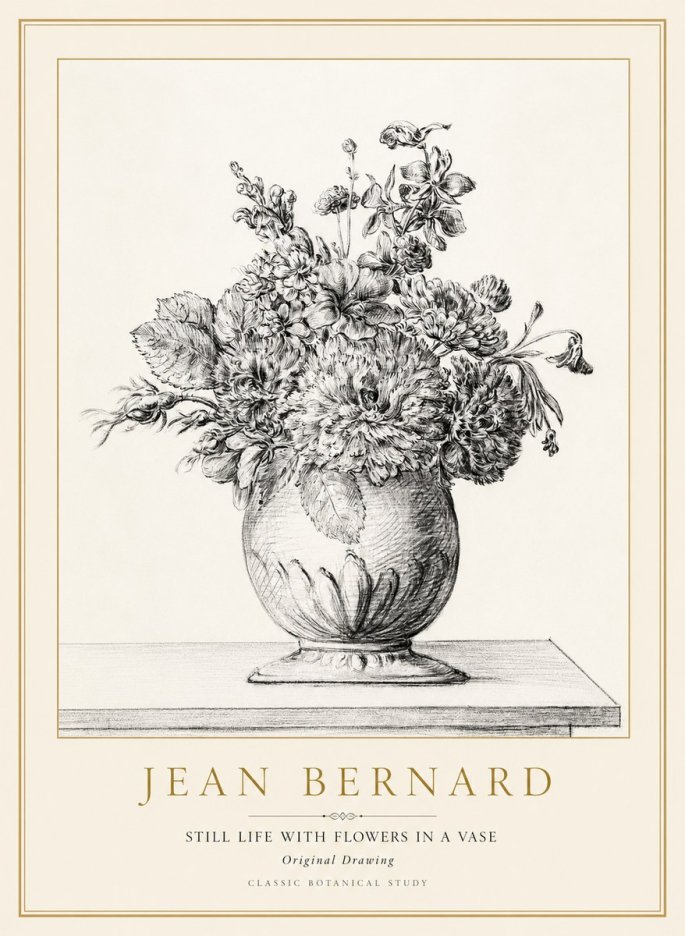 Jean Bernard Floral Composition in a Vase No2 - Póster