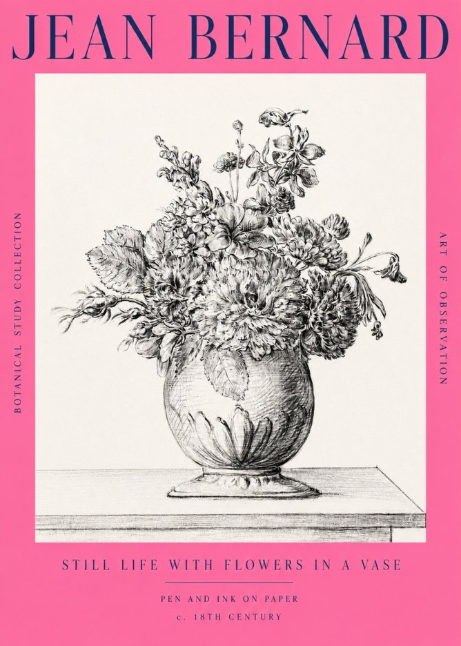 Jean Bernard Floral Composition in a Vase No3 - Póster