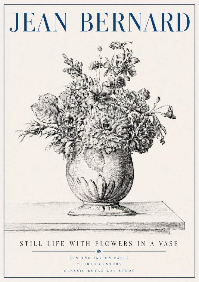 Jean Bernard Floral Composition in a Vase No6 - Póster