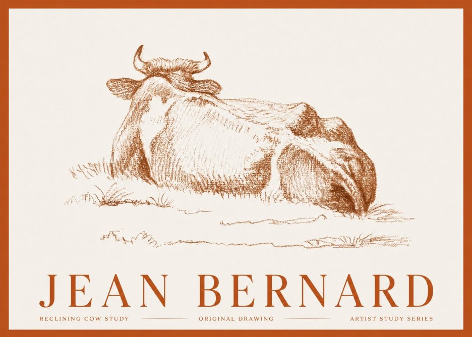 Jean Bernard Reclining Cow Study No3 - Póster