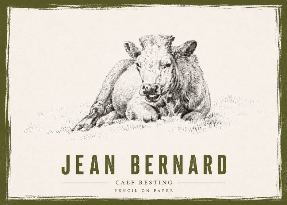 Jean Bernard Calf Resting No4 - Póster
