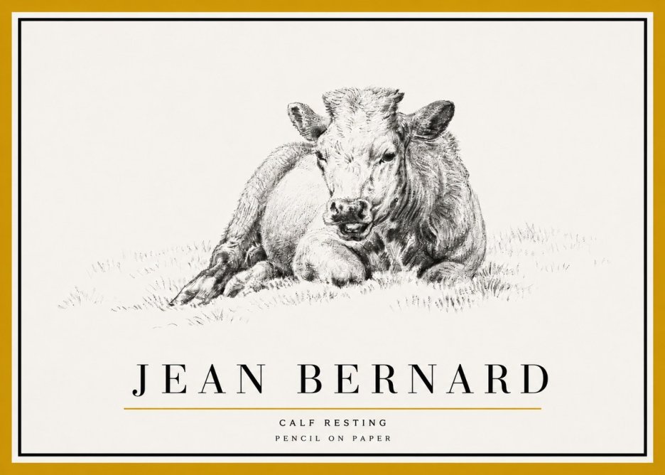 Jean Bernard Calf Resting No5 - Póster