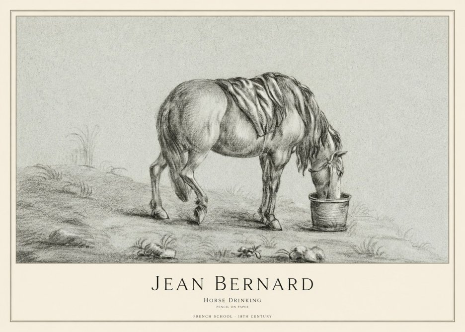 Jean Bernard Horse Drinking No1 - Póster