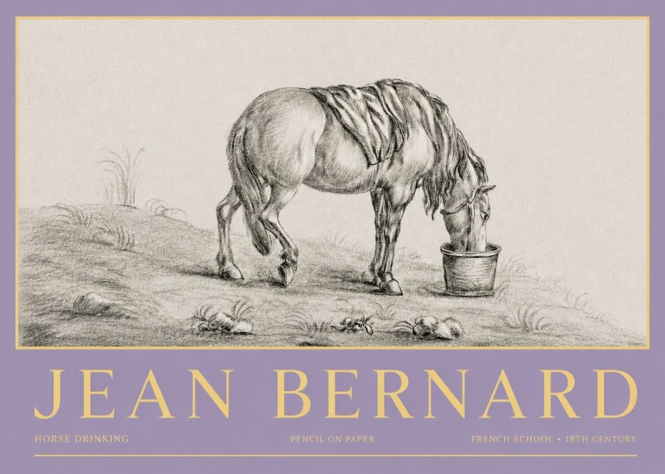 Jean Bernard Horse Drinking No3 - Póster